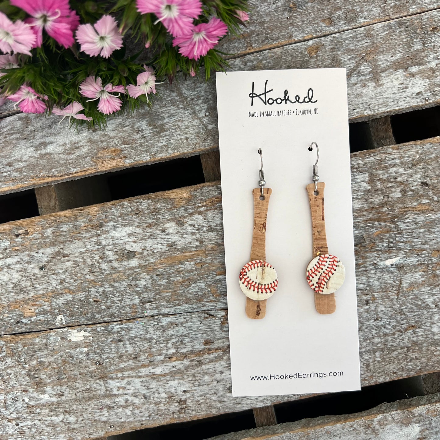 Home Run • Bat & Ball Earrings  - Medium