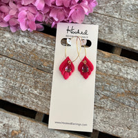 Crystal Drop Earrings in Cerise