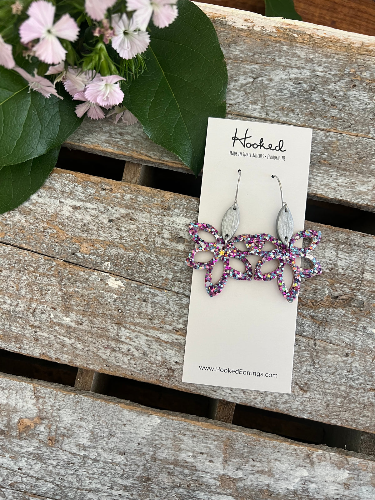 Purple Majesty Orchid Cutout Earrings