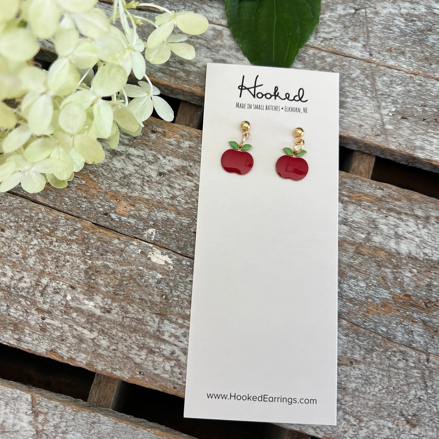 Tiny Apple Dangle Earrings - Two Styles