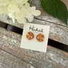 Fancy Flower Stud Earrings in Silver or Bronze