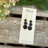 Obsidian Stacked Pebble Earrings