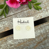 Iridescent Ivory Succulent Stud Earrings