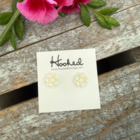 Iridescent Ivory Succulent Stud Earrings
