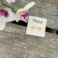 Geo Bar Luxe Stud Earrings - Gold