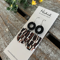 Black and Bronze Stack Earrings - Medium
