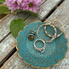 Scalloped Ring Dish - Turquoise and Gold Lace