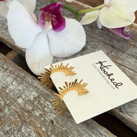 Golden Sunburst Hoop Earrings