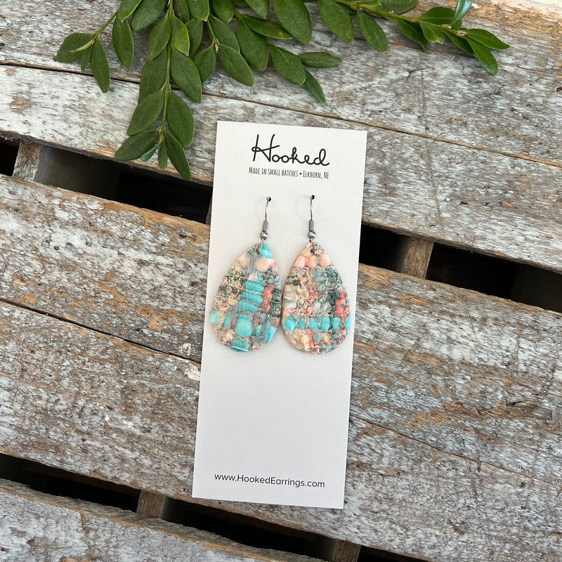 Dreamy Tweed Teardrop Earrings- Small