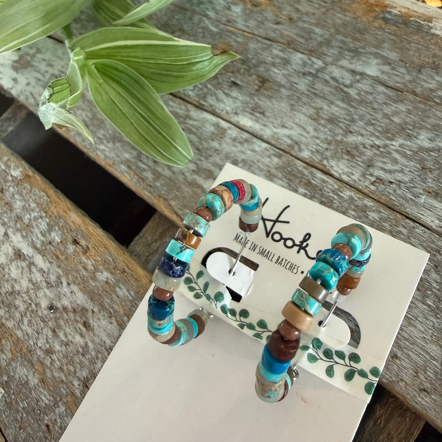 Beaded Hoop Earrings - Hidden Lagoon