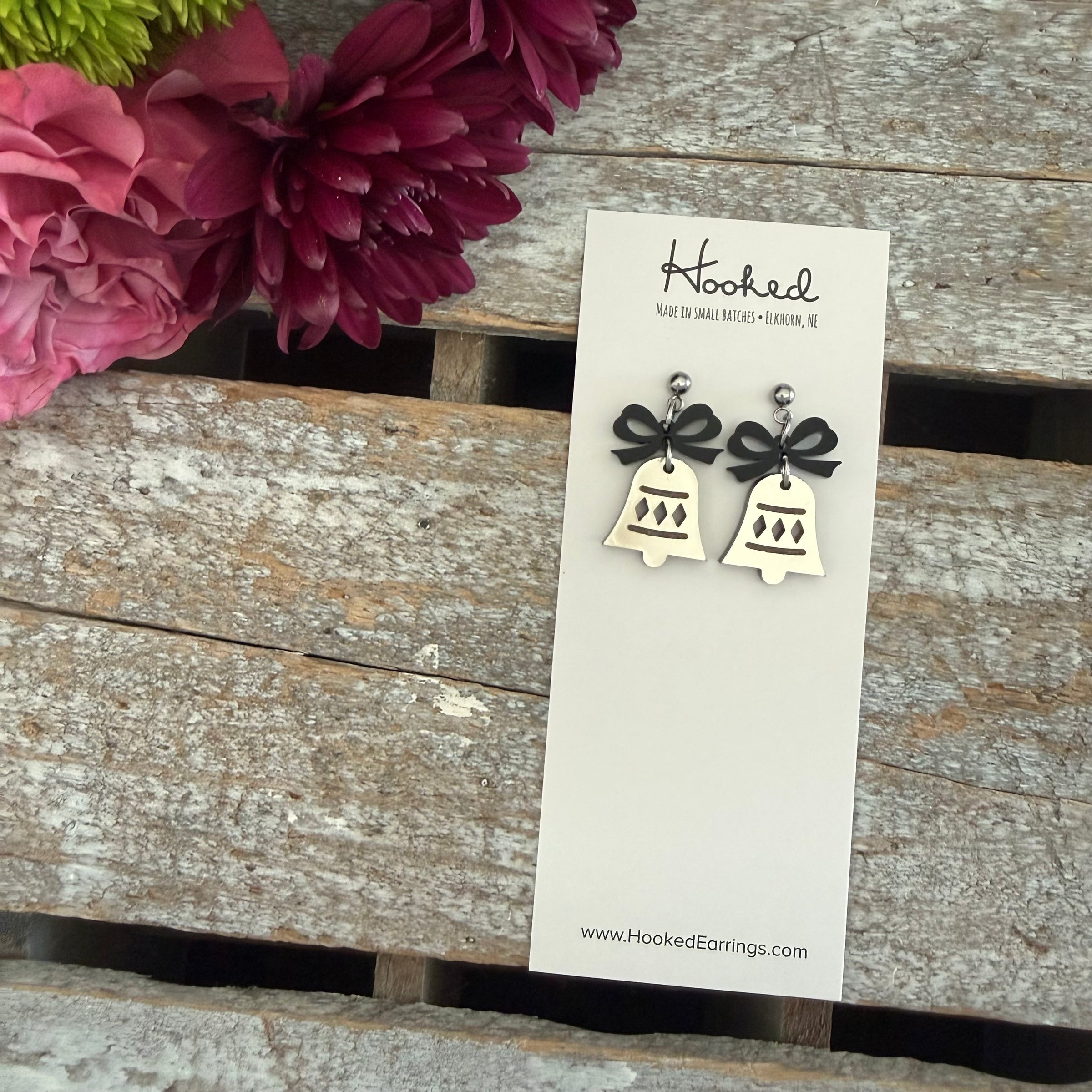 Black Tie Bell Earrings