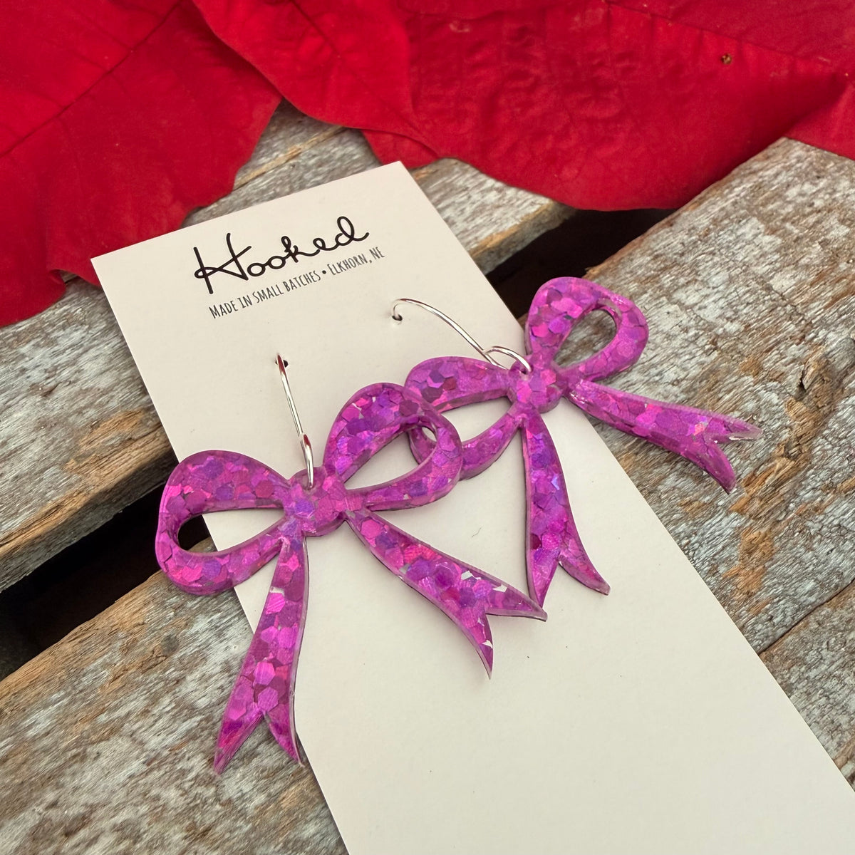 Flirty Fuchsia Bow Earrings