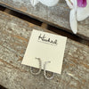 Hammered Huggie Hoop Earrings - Size Large - Silver