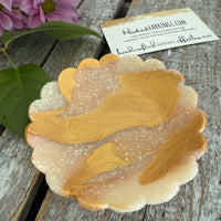 Scalloped Ring Dish - Gold & Opal Swirl