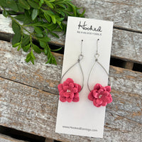 Floral Earrings in French Rose