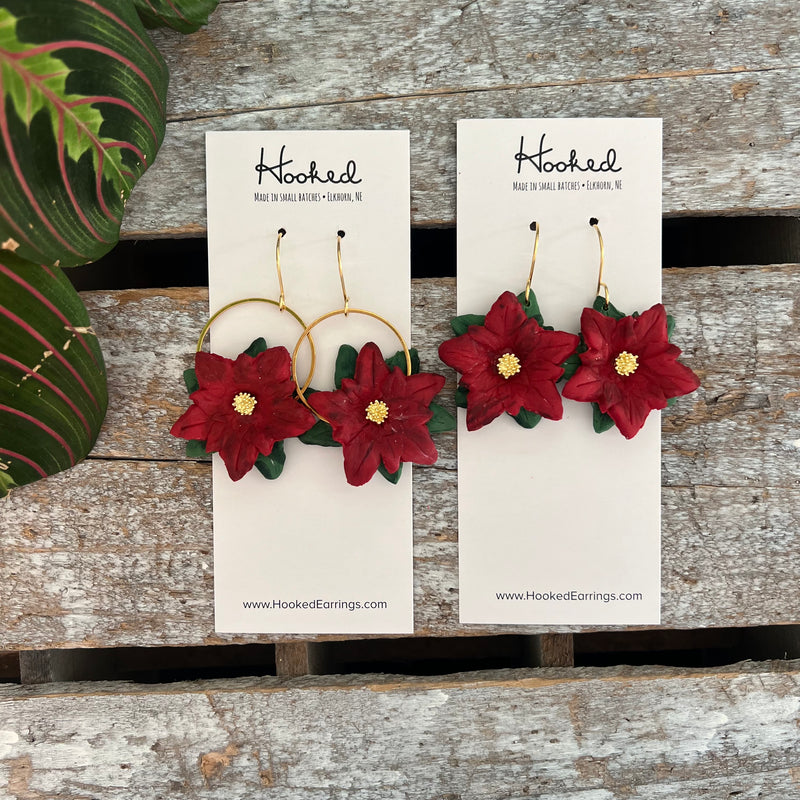 Poinsettia Stud Earrings