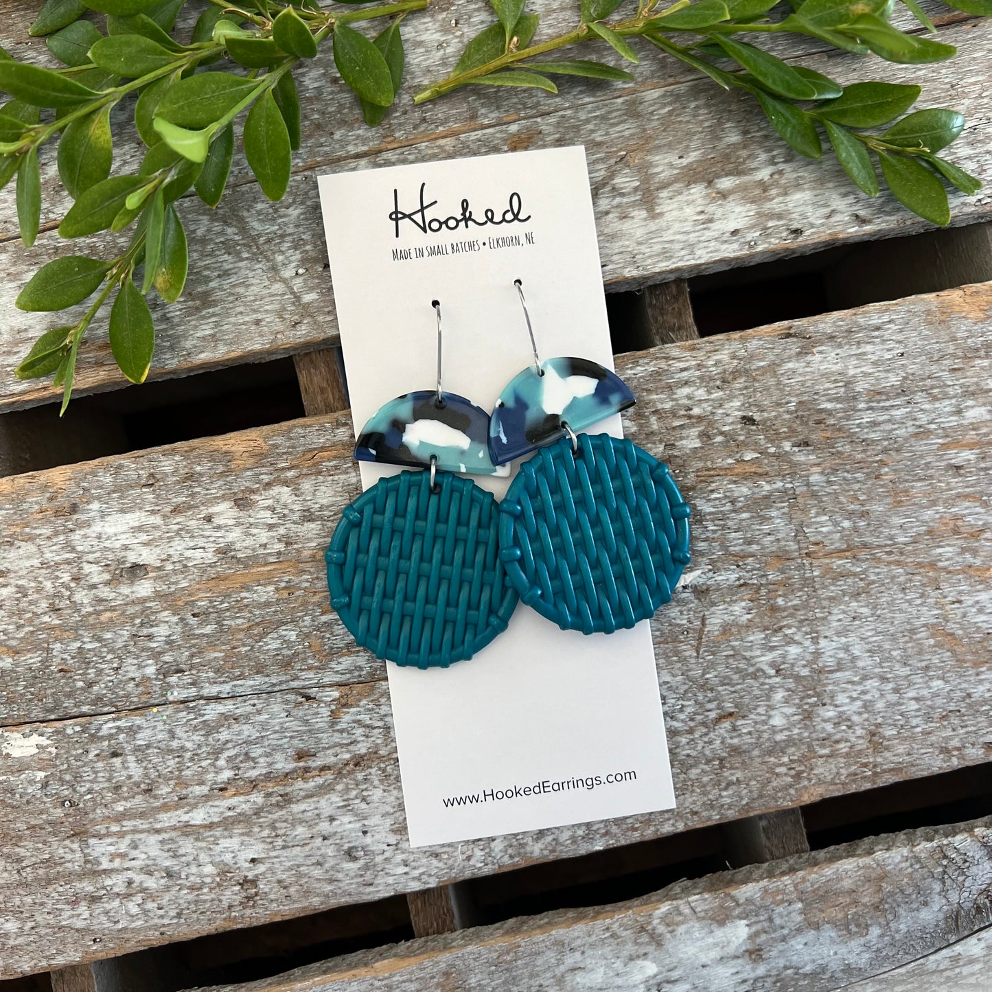 Round Rattan Earring Stacks- Waterproof, Pool Ready