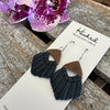 Clay Macrame Earrings in Navy Blue