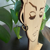 Striped Huggie Hoop Earrings - White and Gold