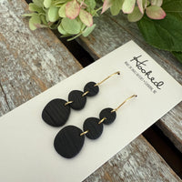 Obsidian Stacked Pebble Earrings
