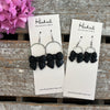 Bow Hoop Earrings in Black