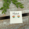 Rainbow Heart Stud Earrings