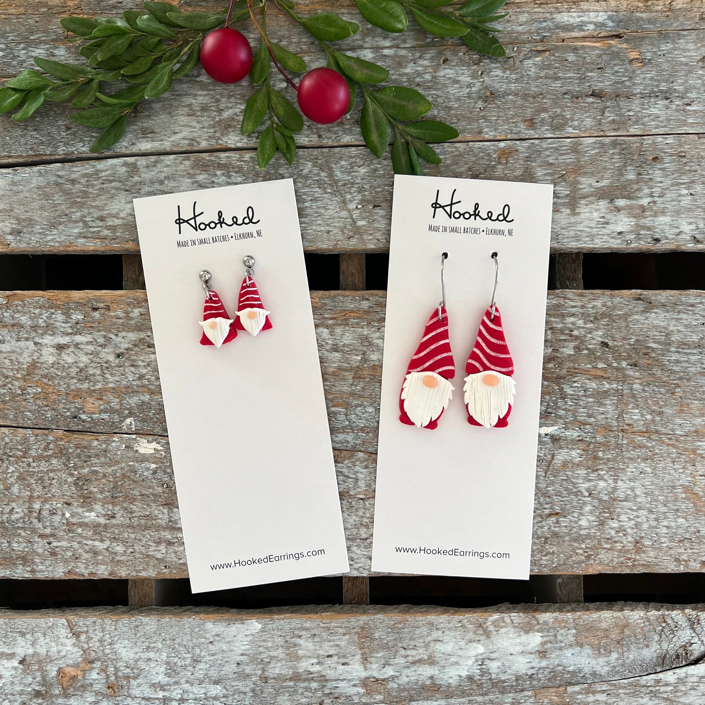 Mini Christmas Gnome Earrings – Hooked, LLC