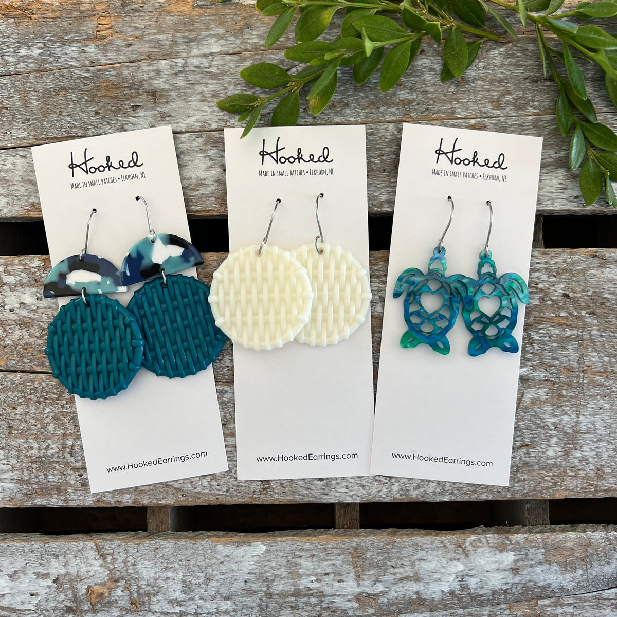 Sea Turtle Cutout Pool Earrings - Waterproof