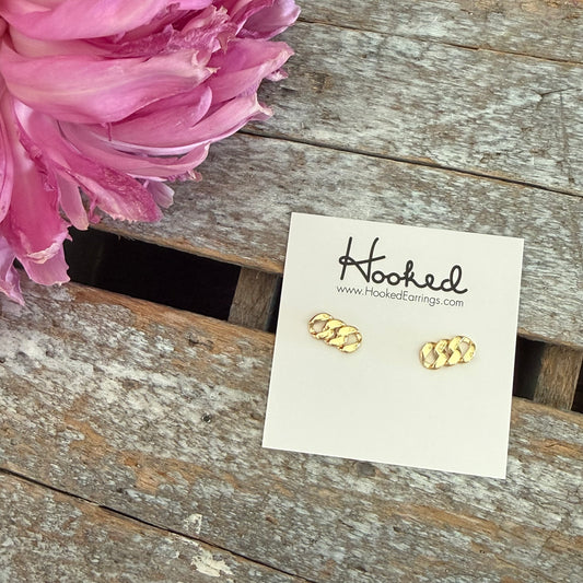 Golden Link Stud Earrings