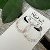 Beaded Octagon Hoop Earrings - Silver and Rose Gold