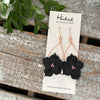 Floral Hoop Earrings in Black