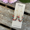 Beaded Boho Oval Hoop Earrings - Sunset