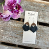 Clay Macrame Earrings in Navy Blue
