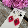 Crystal Drop Earrings in Cerise