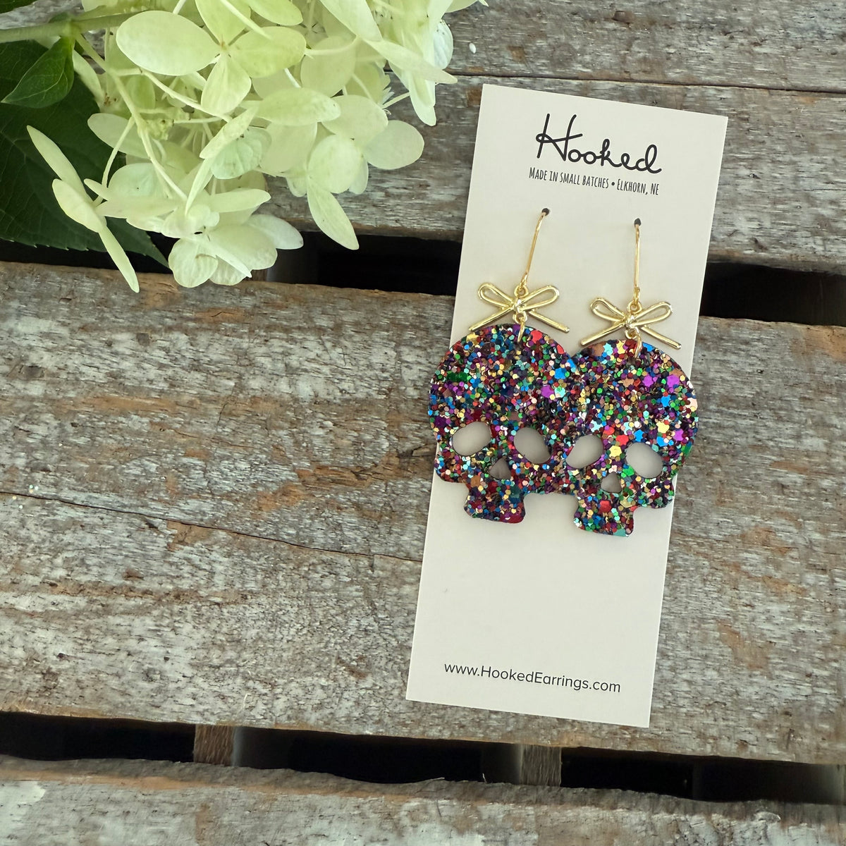 Glitter Skull Earrings
