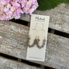 Beaded Boho Oval Hoop Earrings - Dove Gray