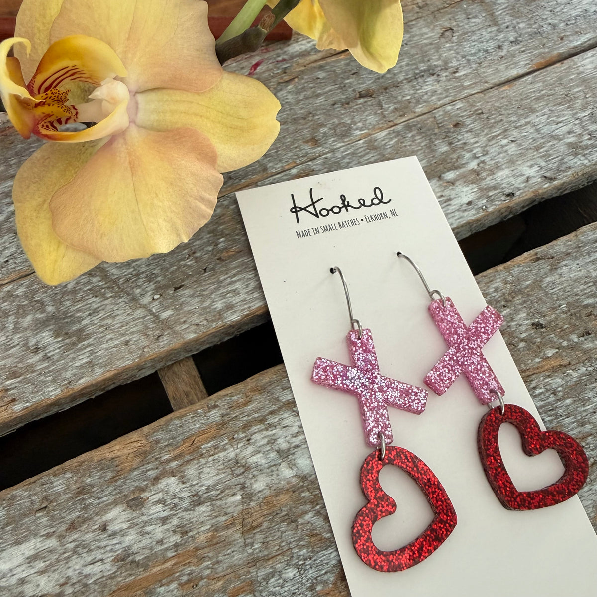 Xs and Os Glitter Earrings