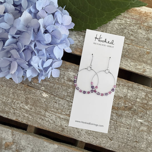 Beaded Hoop Earrings - Mystic Berry