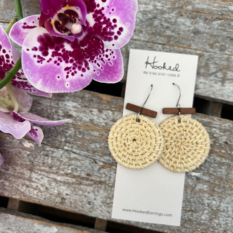 Round Rattan Stack Earrings