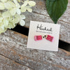 Pink Pencil Stud Earrings