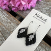 Silver Pave Rhinestone Earrings in Ebony - Small