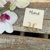 Hammered Huggie Hoop Earrings - Size Large - Gold