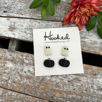 Ghosted Pumpkin Stud Earring Two Pack