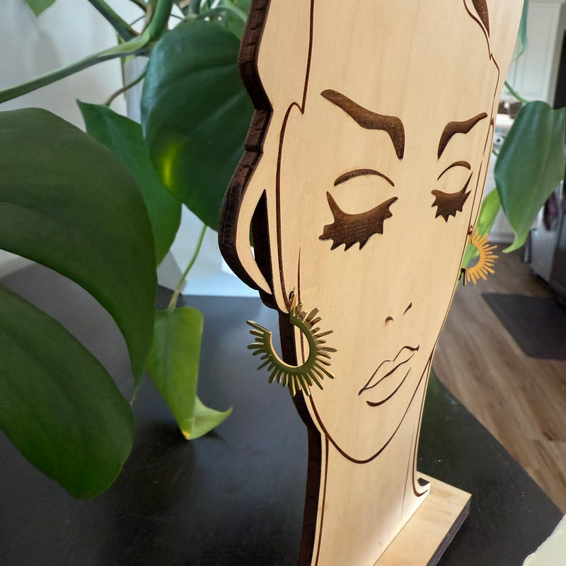 Golden Sunburst Hoop Earrings