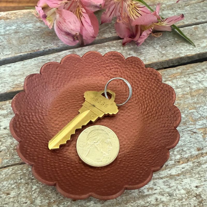 Scalloped Ring Dish - Hammered Bronze
