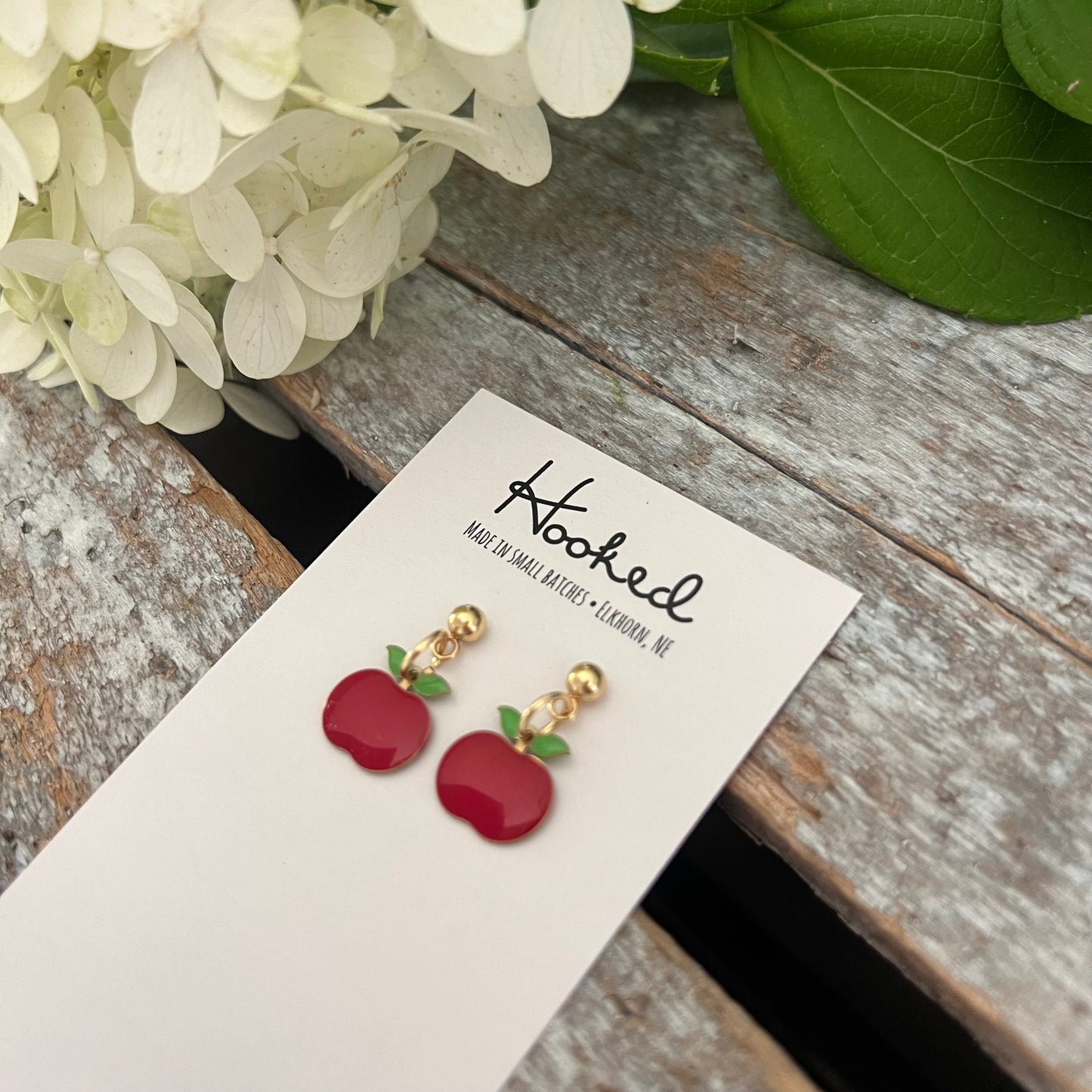Tiny Apple Dangle Earrings - Two Styles