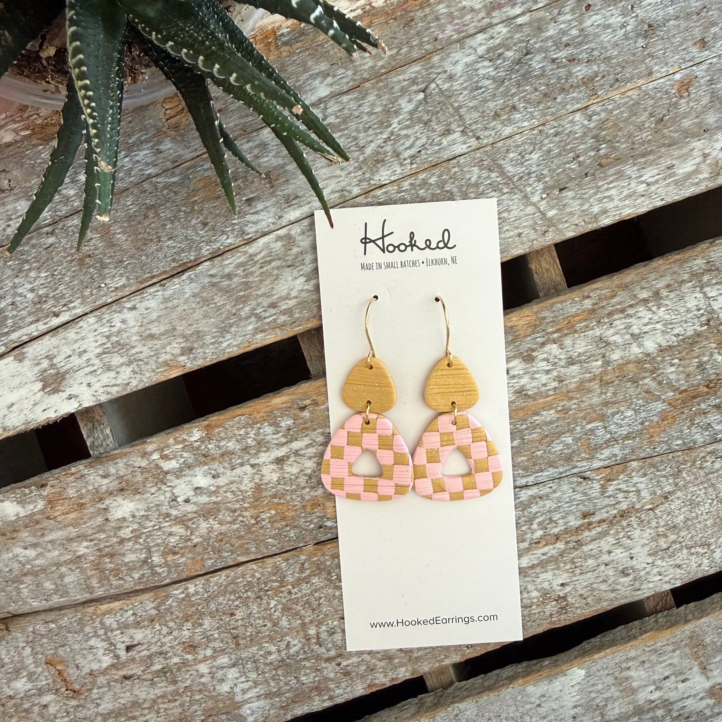 Glam Checkered Earrings
