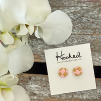 Glam Checkered Stud Earrings