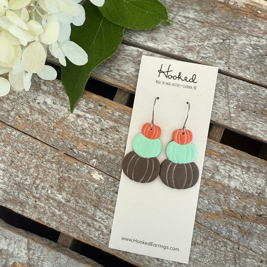 Perfect Combo Stacked Pumpkin Earrings