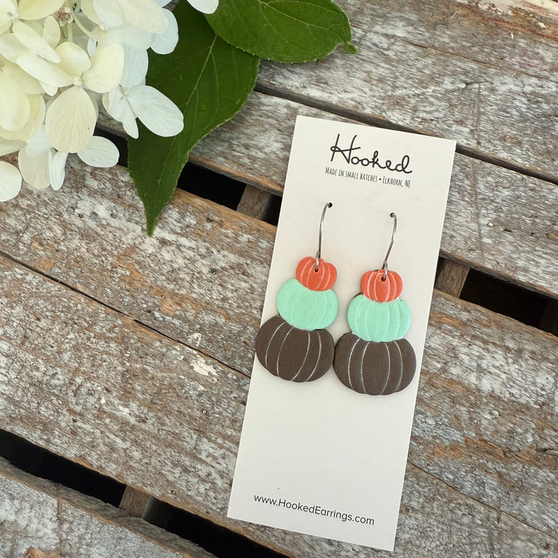 Perfect Combo Stacked Pumpkin Earrings